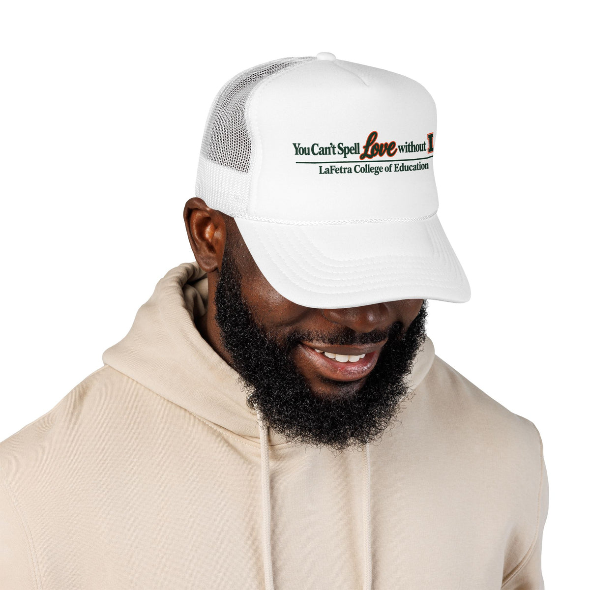 Foam Trucker Hat — “You Can't Spell Love without LV” LaFetra College of Education Cap