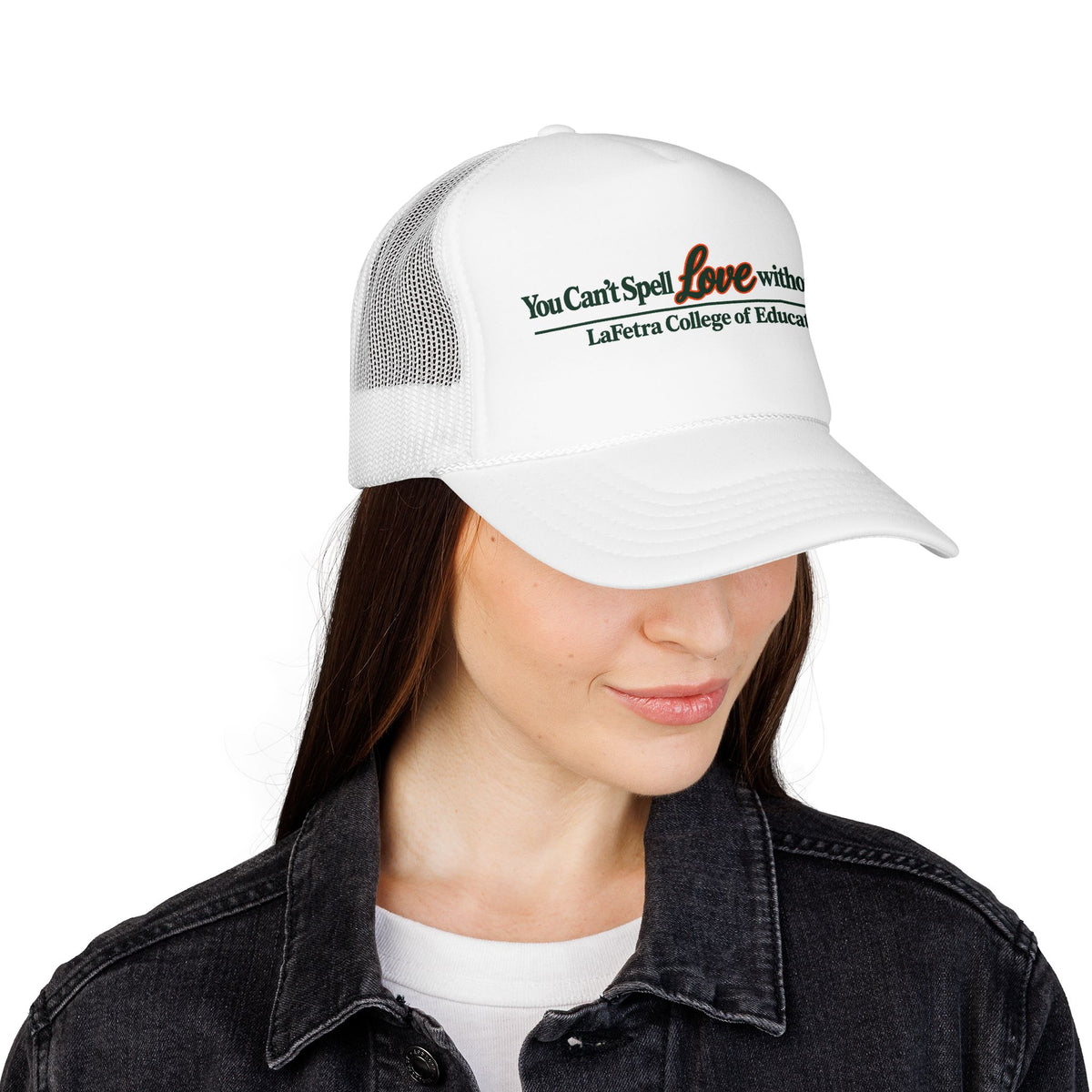 Foam Trucker Hat — “You Can't Spell Love without LV” LaFetra College of Education Cap